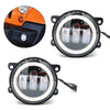 Car SUVs Motorcycles Fog Lamp 1pc LED Headlight 6000K Angel Eyes