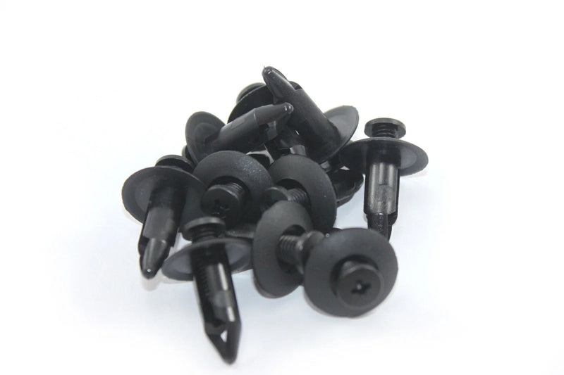 Yamaha 10x 8mm Mudguard Fairing Black Plastic Clip Rivets