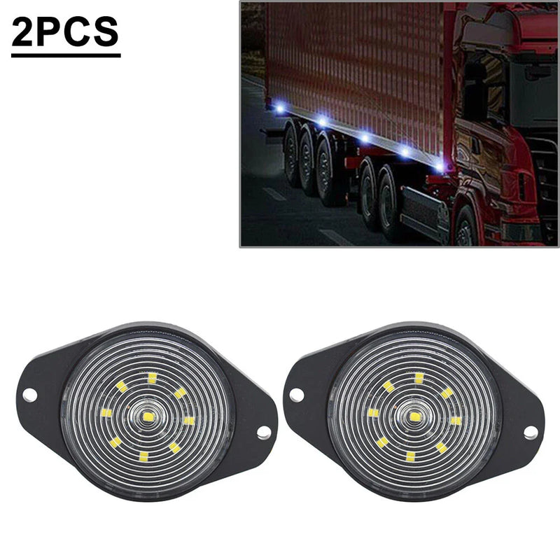 Car, Bus, Truck, Trailer 2 x Round 9 LED Side Marker Lights
