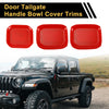 Jeep Gladiator Red Exterior Door Handle Bowl Cover Trims (2020-2024)