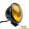 Harley Chopper Bobber 4.5" Amber Headlight H4 Custom Headlamp