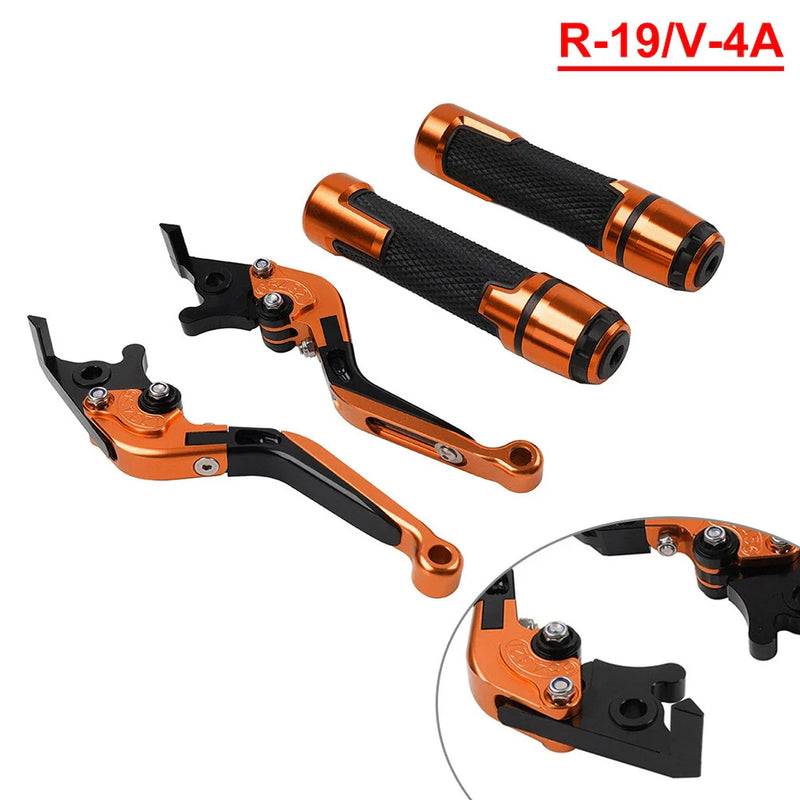 Yamaha YZF R1 Orange Extendable Brake Clutch Lever Grip Set (2009-2014)