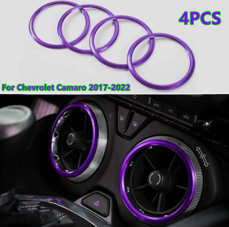 Chevrolet Camaro 4X Purple Air Vent Outlet Ring Cover Trim (2017–2022)