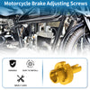 Motorcycle Brake Lever Barrel Adjusters Screws M8 Gold Tone 2 x Pcs