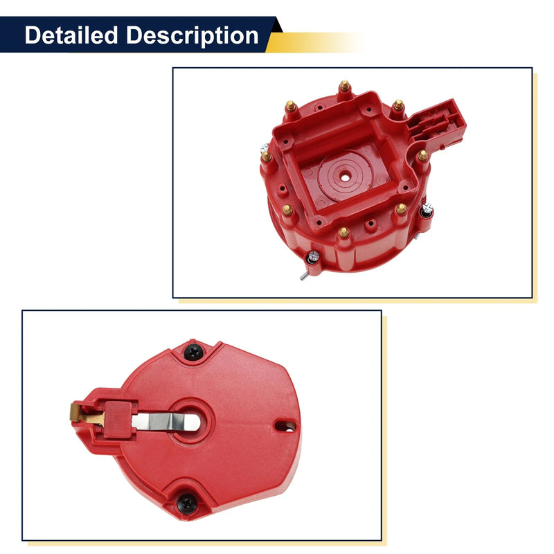 Chevy Ford Distributor Cap Red Metal