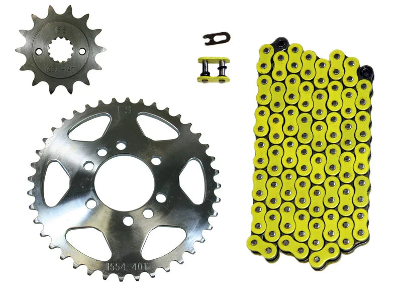 Suzuki LT-Z400 QuadSport Yellow 520x98 Chain 14/41 Sprockets (2003–2008)