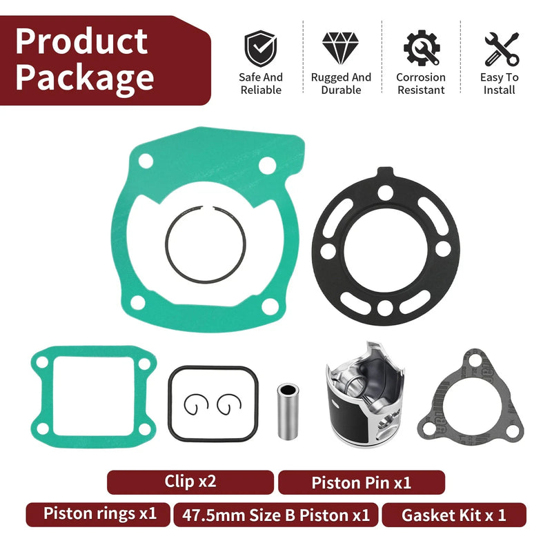 Honda CR85RB CR85R Top End Rubuild Kit 47.5mm Size B Piston (2003–2007)