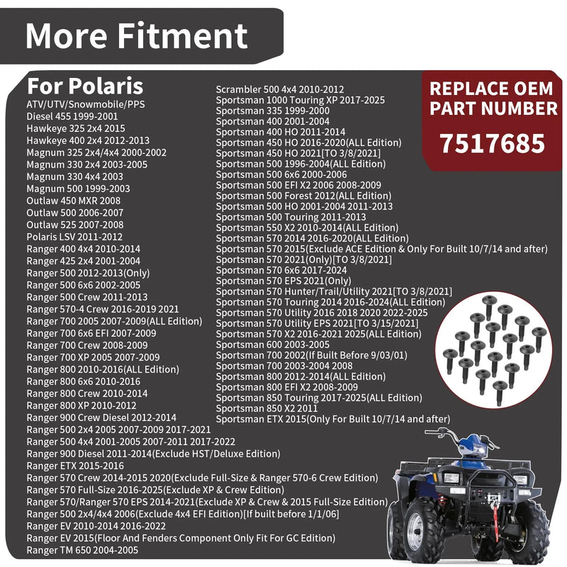 Polaris Sportsman 16Pcs Body Rack Bolts
