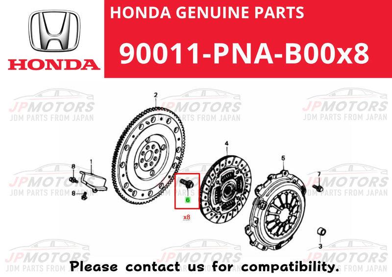Honda Acura K-Series Flywheel Bolts 12MM x8