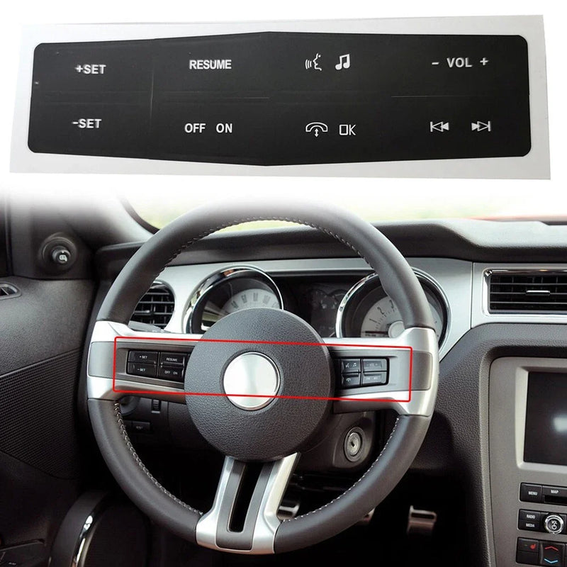 Ford Mustang Steering Wheel Control Button Repair Decals (2010–2012)