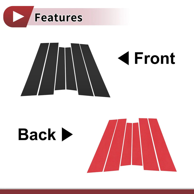 Peugeot 3008 Black Door Window Trim 6 Pcs (2013-2019)
