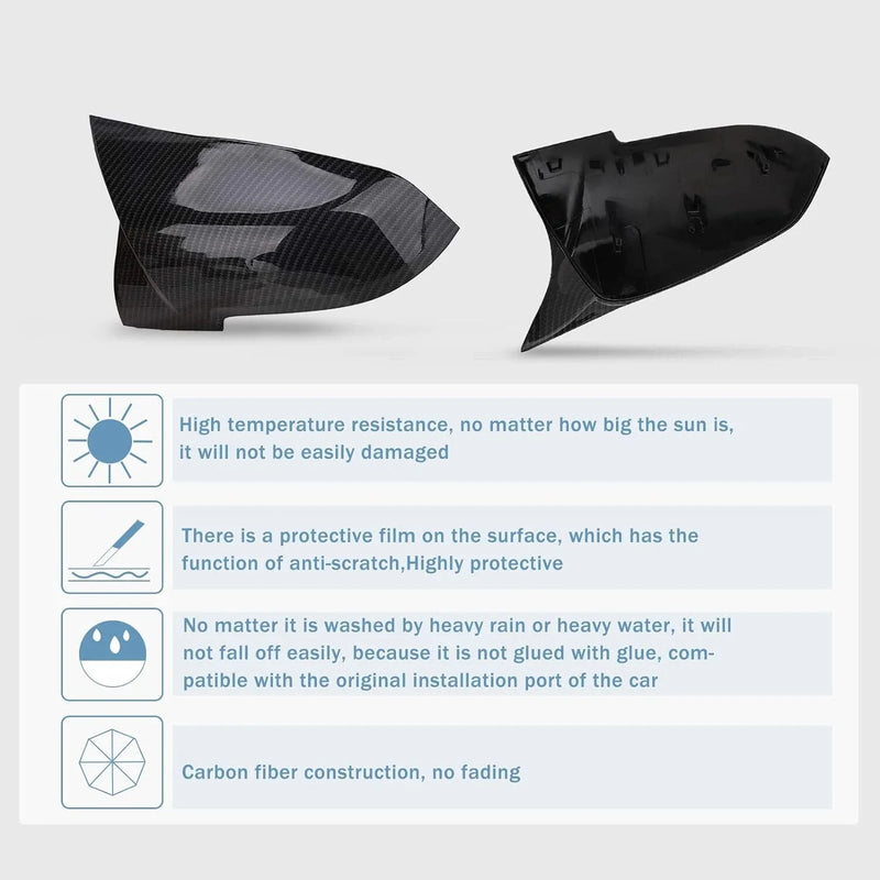 BMW 3 Series F30 F31 F20 Carbon Paint Side Mirror Cover Cap (2012-2019)