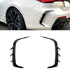 BMW 4 Series G22 G23 2 x Black Rear Bumper Side Spoiler Trim (2020-2023)