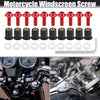 Motorcycle Screws / M5 5mm Windscreen Bolts Red