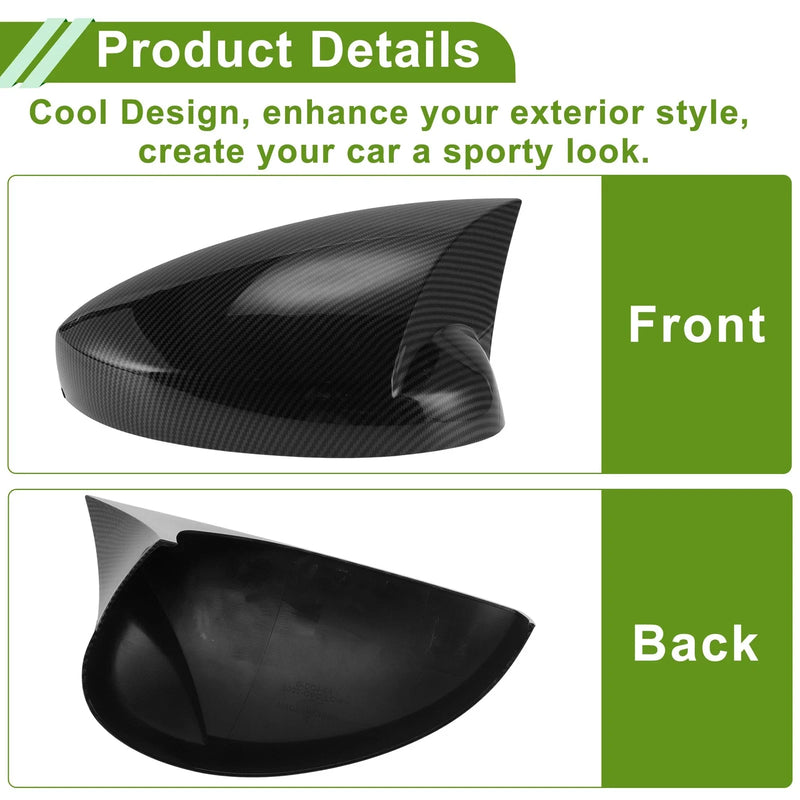 Honda Civic LX EX Sport Si Mirror Cover Cap Replacement Black (2016-2021)