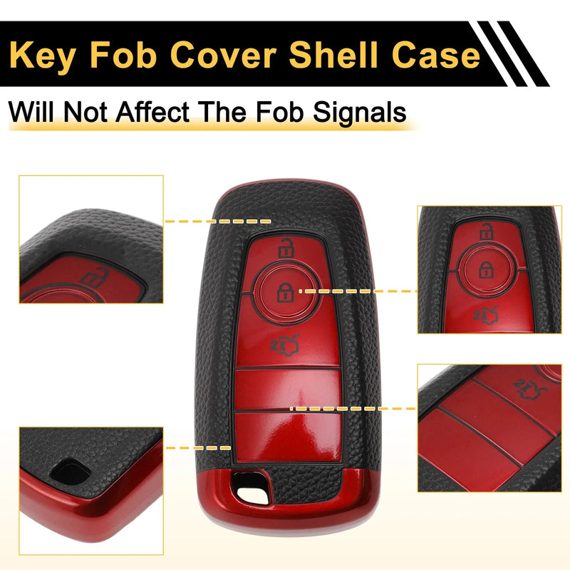 Ford Mondeo Red TPU Silicone Key Fob Cover (2015-2022)