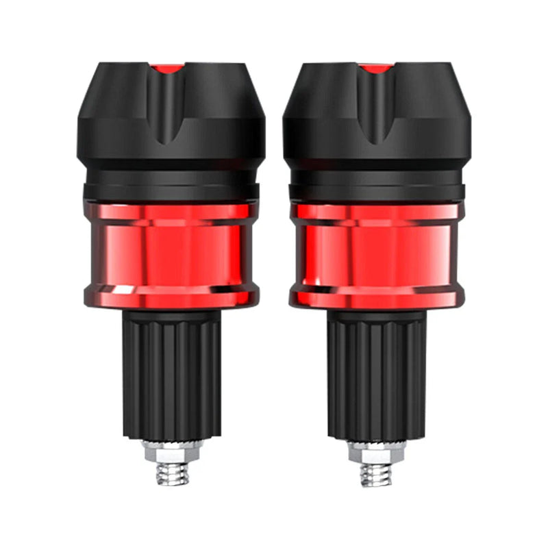 Motorcycle ATVs Red CNC Aluminum Handlebar Grips Bar End Cap Plugs