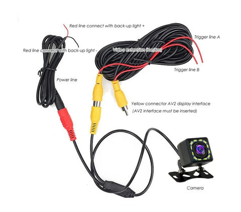 VW Volkswagen 12 LED Car Reverse Rear View Parking Camera