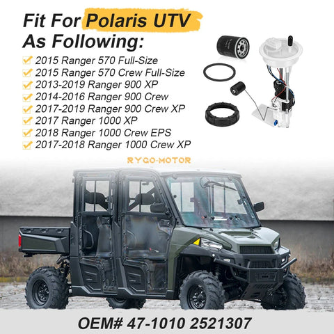 Polaris Ranger 570 900 1000 2 x Fuel Pump Assembly & Oil Filter