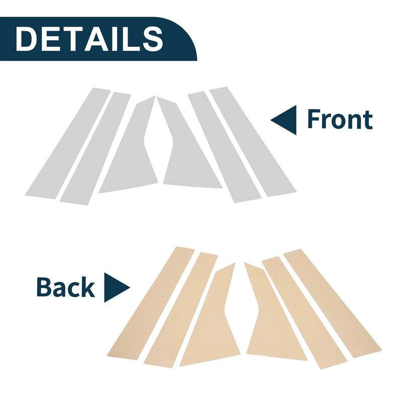 Honda Civic (2022-2024) Chrome Silver Tone 6 Pcs Door Pillar Window Trim