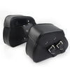 Harley Sportster Dyna Black PU Leather Saddle Bags (2004-2023)
