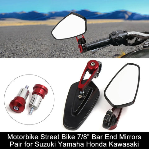 Suzuki Yamaha Honda 2 x 7/8" Bar End Mirrors