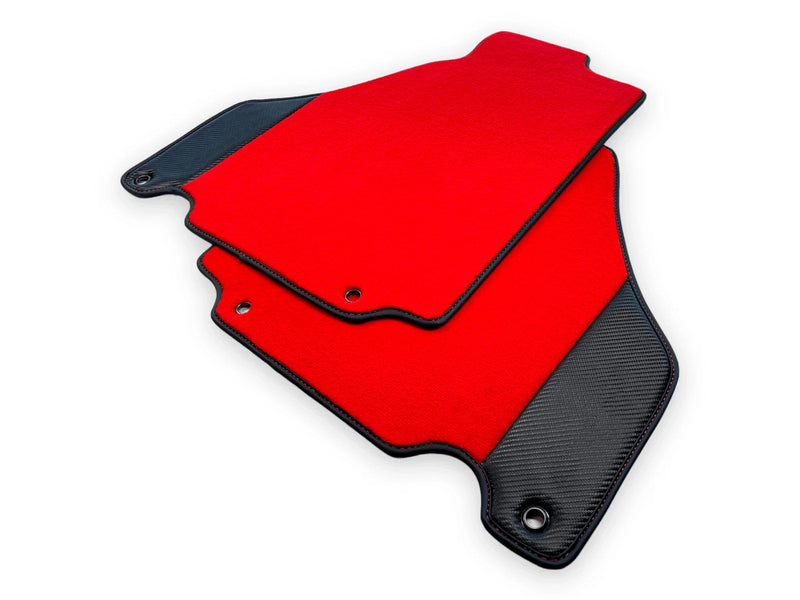 Ferrari 360 Modena (2000-2005) - Carbon Fiber 360 Emblem Red Floor Mats