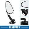 Motorcycle 1 x Rear View Mirror Clear Lens Black