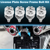 Universal Motorcycle License Plate Screws Cover 3.38 cm Silver Tone