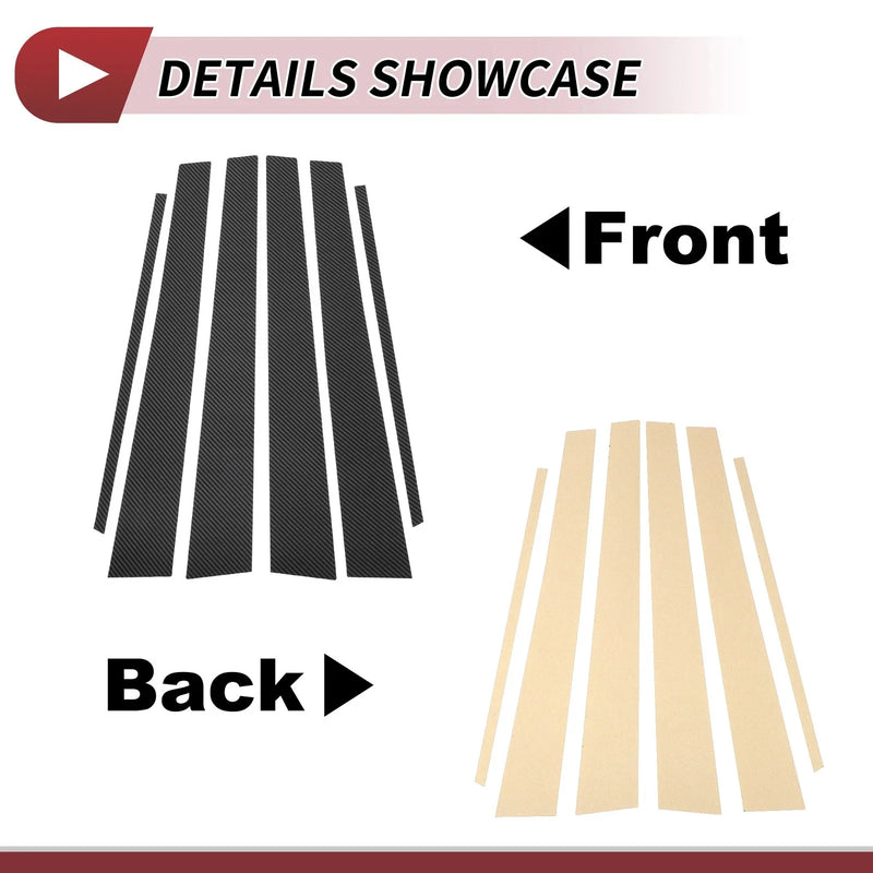 Lexus GS (1998-2005) Carbon Fiber Black 6 Pcs Door Pillar Window Trim