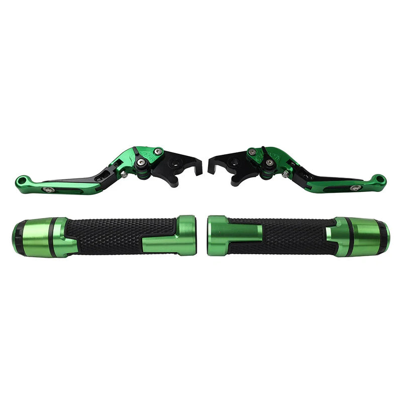 BMW S1000R S1000RR Green Extendable Brake Clutch Levers Grip Set (2010-2023)