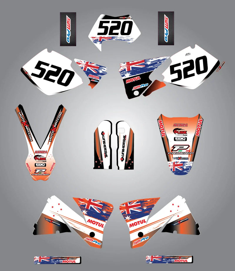 KTM EXC Aussie Pride Full Graphics Kit (2004)
