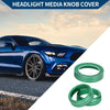 Ford Mustang 2015-2021 - 3 x Green Covers Headlight Switch Knob Cover