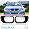 BMW E46 3 Series Pair Gloss Black Front Kidney Grille (2002 - 2004)