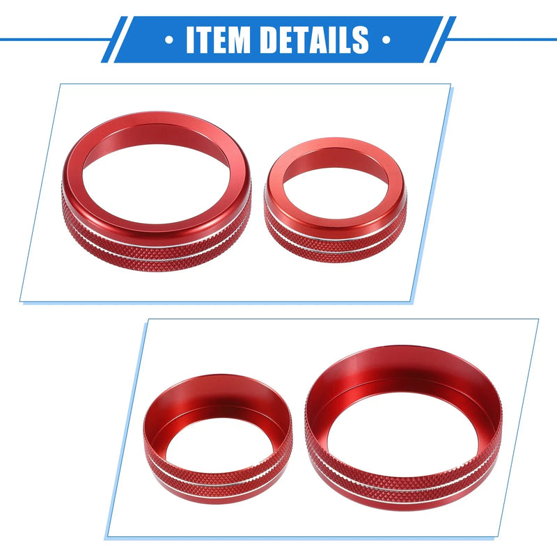 Ford F150 4 Pcs AC Audio Volume Tune Switch Knob Ring Covers (2021-2023)