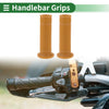 Motorcycle 7/8" 22mm Hand Grips TPU Brown Yellow