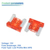 Car 7 x Universal 10A Low Profile Mini APS Fuse Taps (12V)