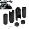 Harley Street Bob 6 x Black Front Fork Boot Slider Shock Covers (2018-2022)