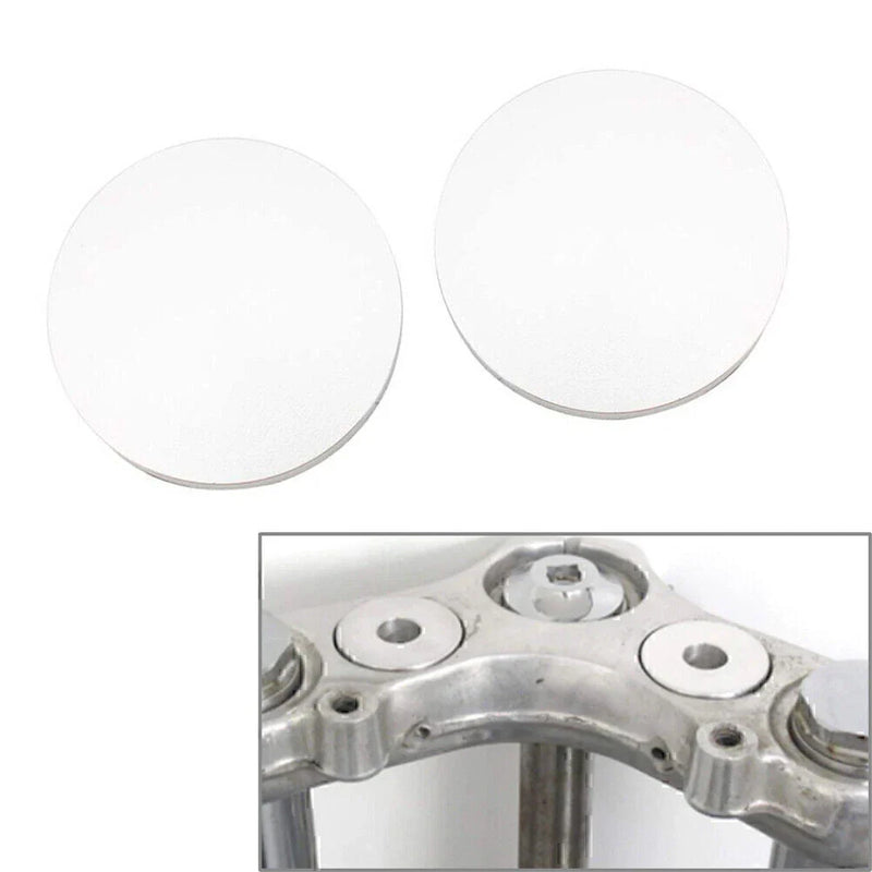 Harley Motorcycle Silver Handlebar Riser Top Clamp Covers