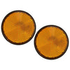 Honda Kawasaki 2 x Motorcycle Yellow Front Fork Round Reflectors