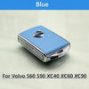 Volvo S60 XC60 XC90 Blue Leather Key Remote Case Fob Shell Cover