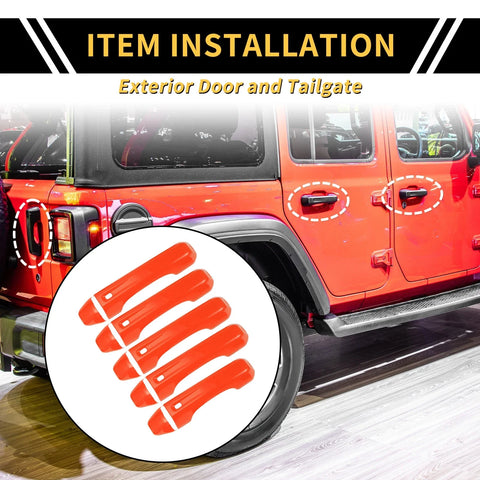Jeep Wrangler JL JLU (2018-2022) Orange Door Tailgate Handle Cover