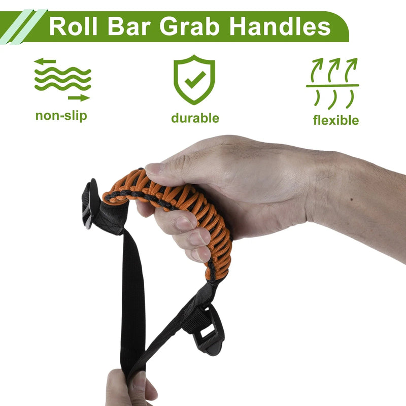 Jeep Wrangler 2024-2025 - Orange Roll Bar Grab Handles