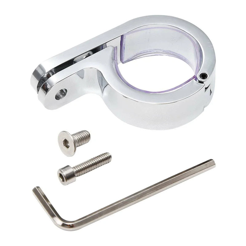 Harley Suzuki 1 1/4" Chrome Universal Handlebar Mounts Clamp Clock