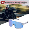 Motorcycle Blue Lens White with Black Spots Motorcycle Riding Goggles
