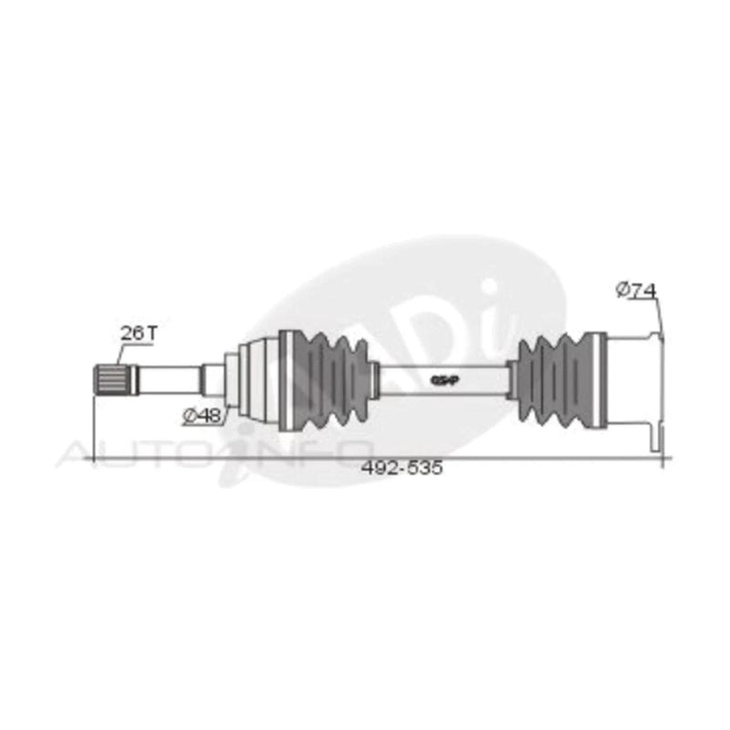 Suzuki Grand Vitara CV Shaft 4cyl 1.6L G16B (1999 - 2005)