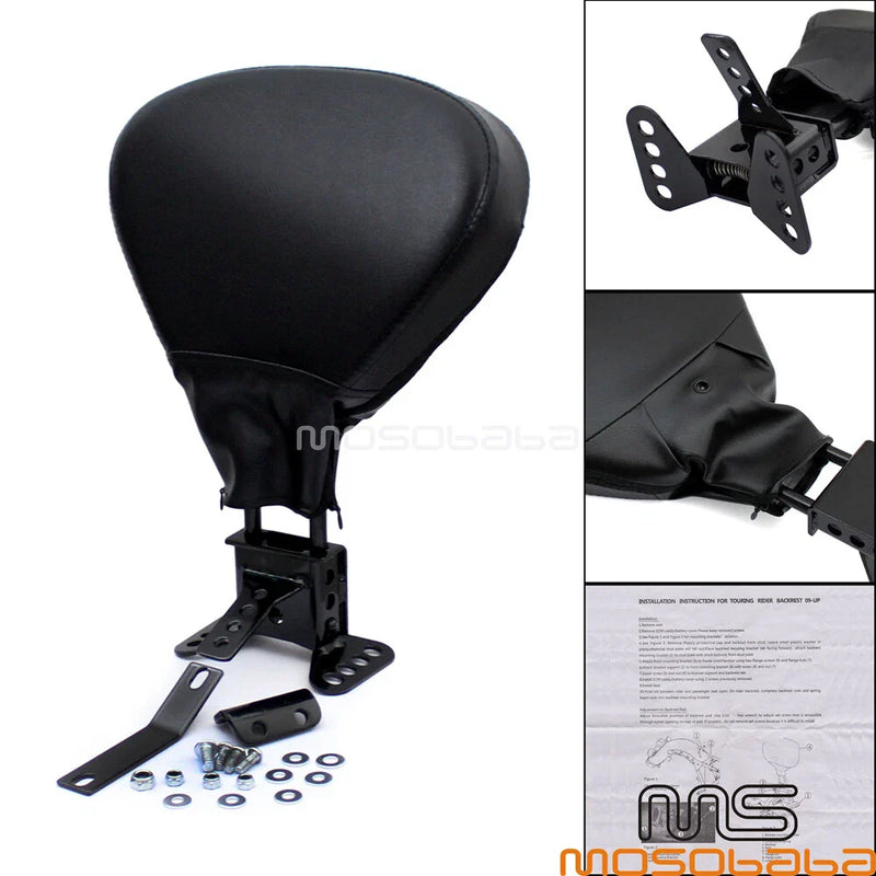 Harley Touring FLH Street Glide Black Backrest Pad Bracket (2009-2023)