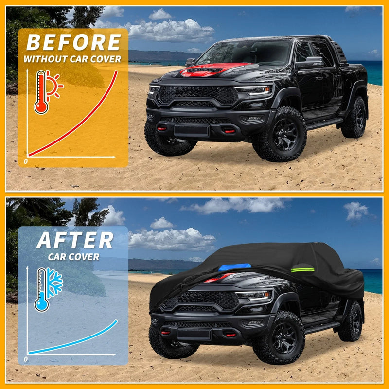 Dodge Ram Waterproof Car Cover with Door Zipper