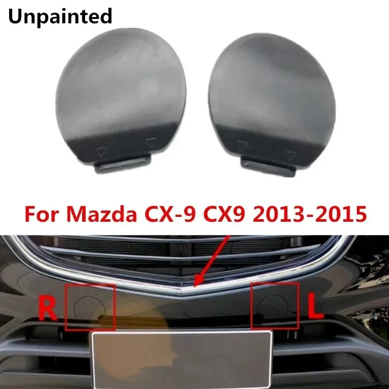 Mazda CX-9 Unpainted Front Bumper Tow Eye Cap Cover Left Right (2013–2015)