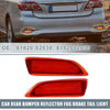 Toyota Corolla 2 x Rear Bumper Reflector LED Brake Tail Light